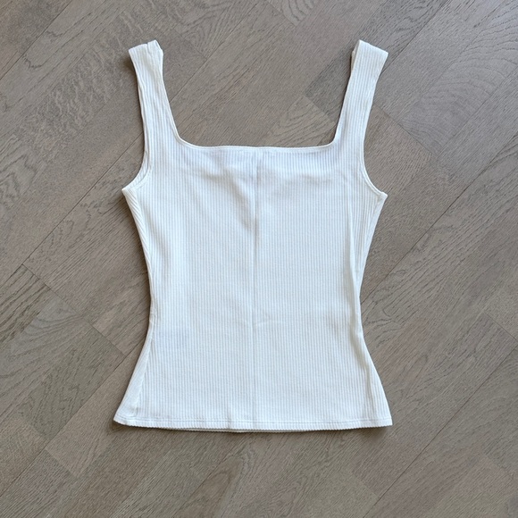 White Ribbed Tank Top - Size Small - Picture 6 of 6